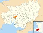 Wales Carmarthenshire Community Carmarthen map